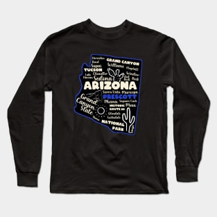 Arizona Prescott map arizona state usa arizona tourism Prescott tourism Long Sleeve T-Shirt